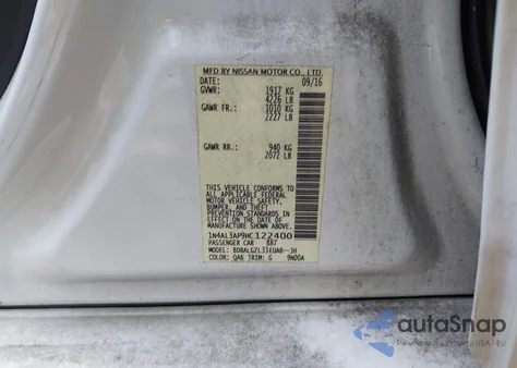 2017 Nissan Altima 2.5 S z USA, uszkodzony, nr VIN 1N4AL3AP9HC122400